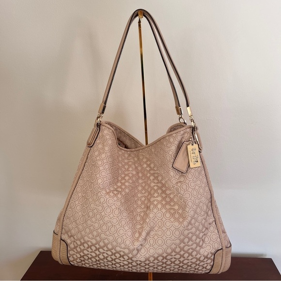 Coach Handbags - Coach Madison 27843 Op Art logo fabric bag